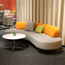 Creative Arc Profiled Fabric Sofa Office Modern Brief Portfolio Fashion Work Reception Talks Area Casual