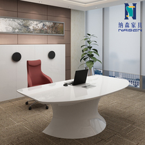 Light luxury atmosphere white paint boss large shift desk chairman office desk president general manager business boss desk