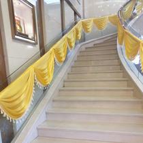 New wedding background yarn curtain curtain head wedding props Wedding stage layout cloth curtain Stair handrail curtain veil curtain