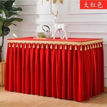 New wedding props gold velvet tablecloth Sign-in table skirt stage Chinese background gauze curtain decoration wedding tablecloth curtain