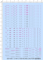  Gundam MODEL HG MG CAUTION Universal warning Warning hazard special water sticker(GD143K)