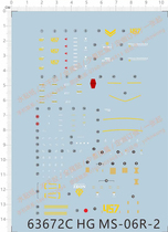 Up to model HG MS-06R-2 Jabihasad special zagu dedicated water patch (63672C)