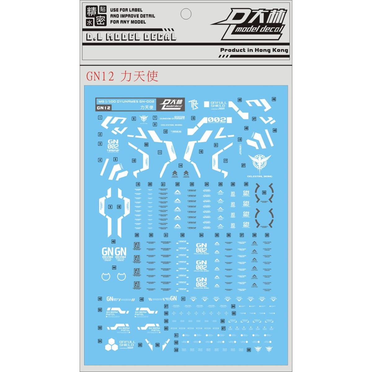 DL] Dalin MG 1:100 Gundam Dynames GN-002 Power Angel Special Water Sticker