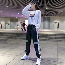 2021 spring and summer new dance trolling dance sports suit womens fashion casual pants ghost dance clothes two-piece set