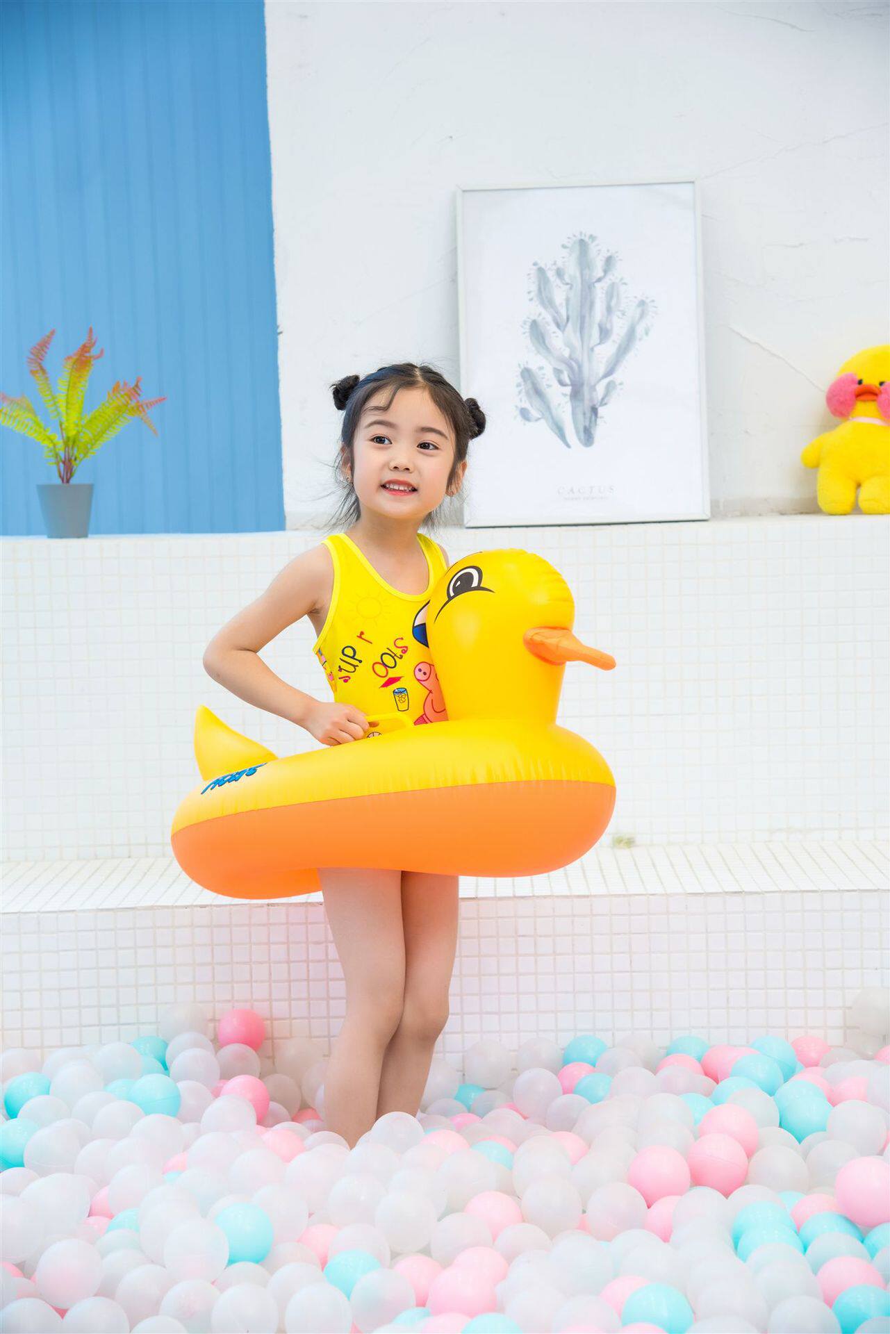 B.Duck, милый плавательный круг, увеличенная толщина, защита от опрокидывания 