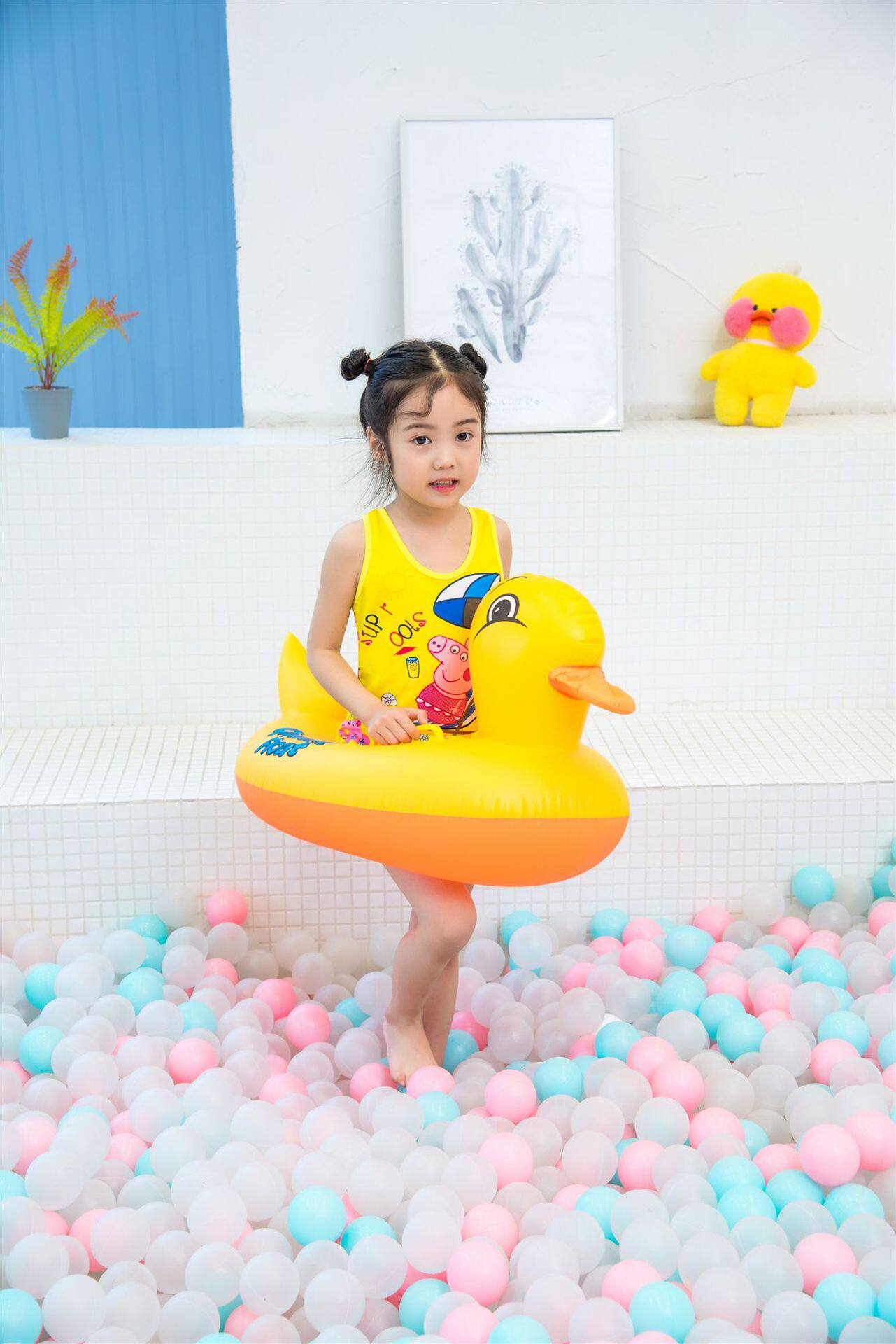 B.Duck, милый плавательный круг, увеличенная толщина, защита от опрокидывания 