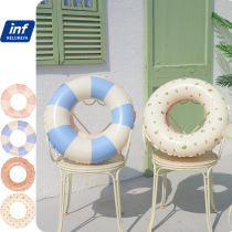 Ins thickened adult childrens Danish vintage striped swimming ring olive inflatable baby armpit circle cherry floating ring