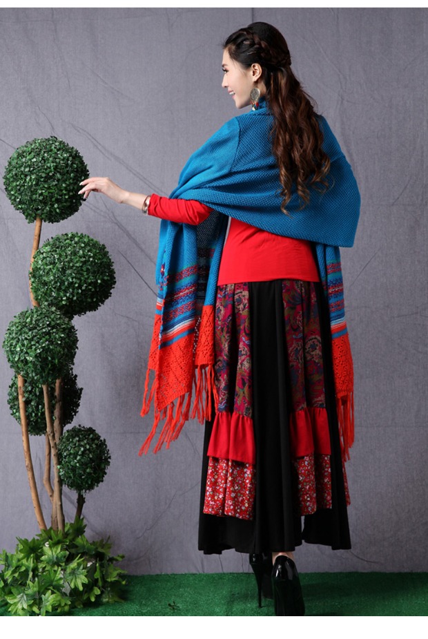Áo len len mùa xuân phong cách quốc gia của phụ nữ retro tua rua áo len cardigan áo len dài tay dài nữ thương hiệu thời trang nữ