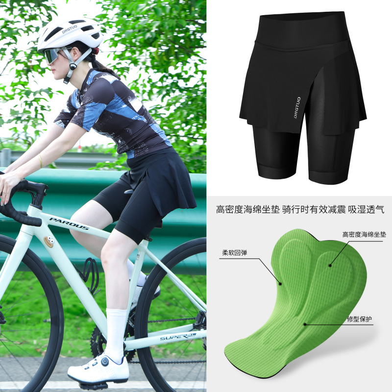 Denbait Summer Quick-Dry Road Cycling Shorts for Women with Padded Professional Cycling Shorts