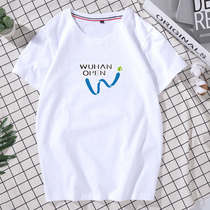Tennis wear Wuhan Open mens and womens pure cotton T-shirt short-sleeved peripheral tops sports jersey training fans team uniform