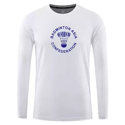 Long-sleeved mesh quick-dry Asian Badminton Sports T-shirt Badminton Top Round Collar Team Uniform Match Polyester Fiber