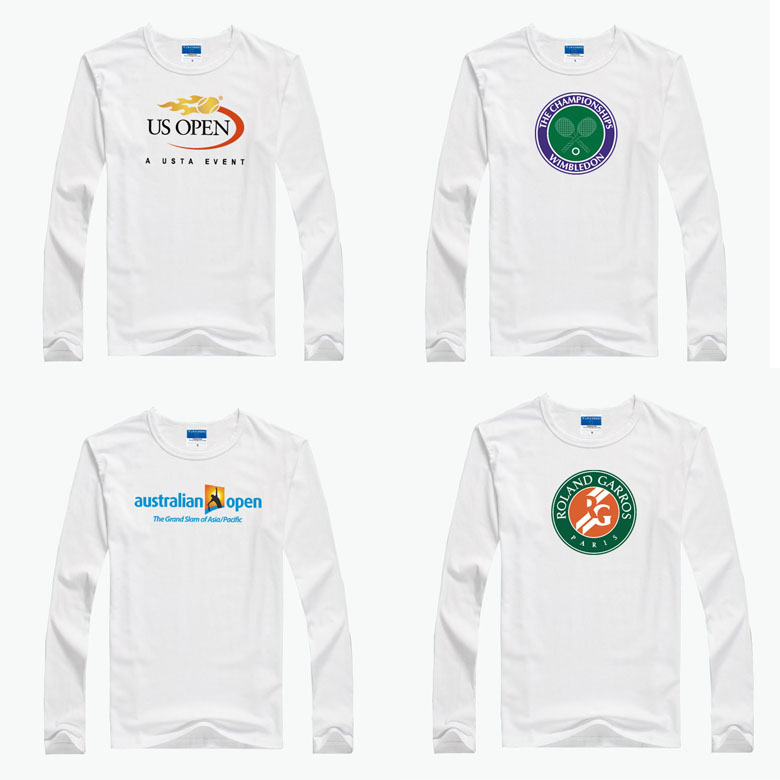 Long-sleeved men's and women's tennis uniforms four Grand Slam Australian Open Wimbledon French Open US Open Quick-Dry Sports T-shirt Competition Top Training