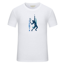 New customized tennis wear T-shirt pure cotton short-sleeved summer peripheral training clothes white sports tops mens and womens jerseys