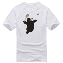 Kumamoto bear badminton T-shirt quick-drying round neck competition Jersey parent-child custom cultural shirt shirt uniform