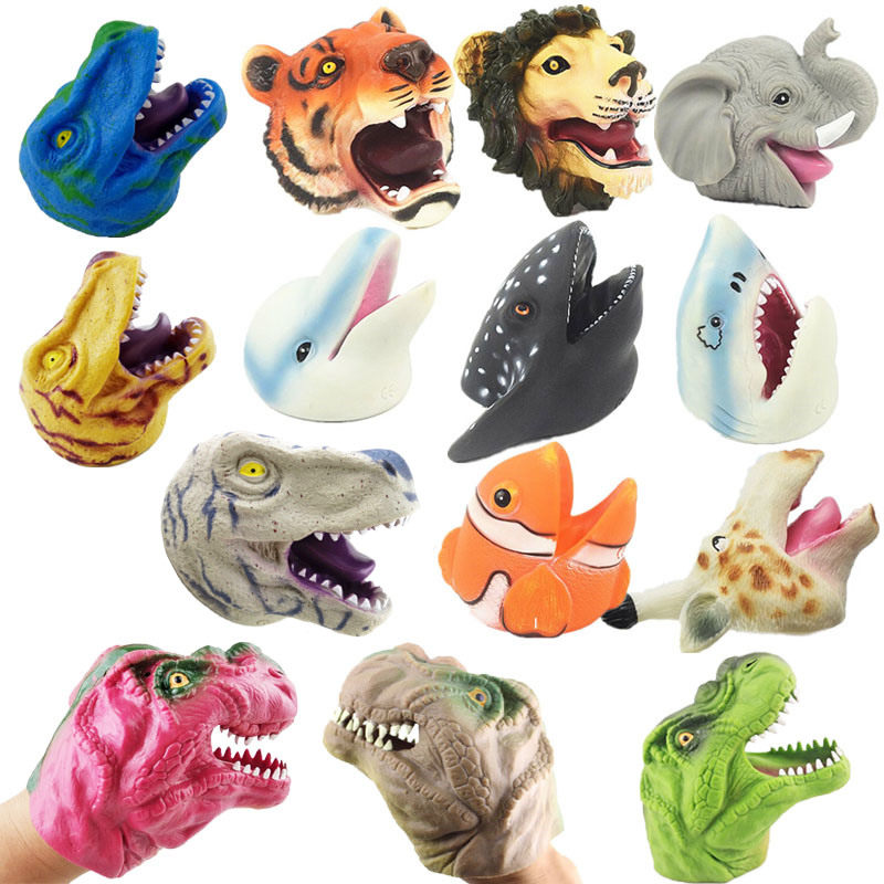 Animal glove mouth able to move dinosaur hand puppet toy eco-friendly soft glue emulation barking dragon shark crocodile boy gift