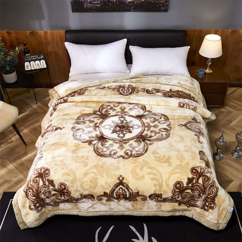 Super thick blanket quilt double layer thick cover blanket winter warmth plus plus pile 10 pounds winter with extra thick coral velvet double