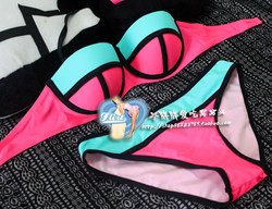 ຊຸດລອຍນ້ຳແບບເຊັກຊີ່ແບບ bikini fluorescent pink blue b*ikini ແບບພິເສດແບບເອີຣົບ ແລະອາເມລິກາ