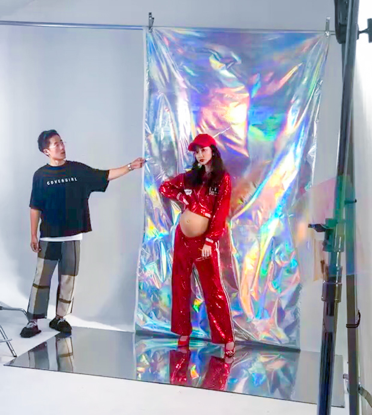 Mirror Cloth Short Film Selfie Refraction Reflective Background Cloth Net Red Live Room Decoration Photo props Write True