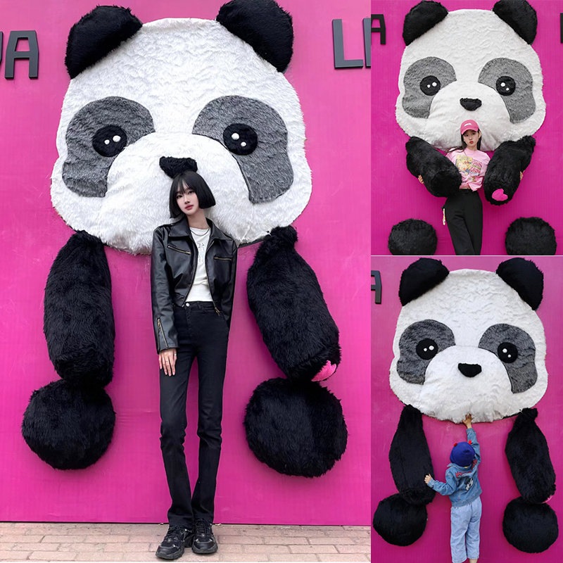 Giant Panda Hug Wall Photo Spot Setup, Popular Photo Area, Photo Spot Decoration, Event Mall Scenery Background Wall Giant Panda Hug Wall Photo Spot Setup, Popular Photo Area, Photo Spot Decoration, Event Mall Scenery Background Wall