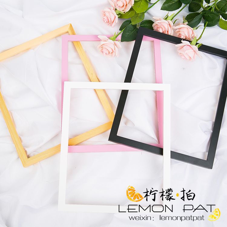 Lemon beats creative European and American Wind New products retro solid wood emulated 12 inch photo frame to shoot a photographic prop swing piece