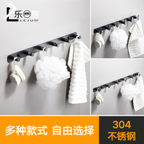 304 stainless steel black row hook hook bathroom toilet punch-free clothes hook Towel hook Door rear clothes hook
