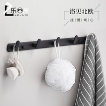 Punch-free black 304 stainless steel living room bathroom hanging bath towel Towel row hook door back coat pendant hook