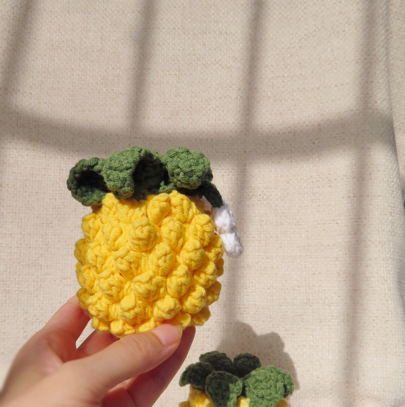 Perfume Pineapple Handmade Knitted Finished Product Earphone Case Apple Bluetooth Earphone Knitted Case Coin Purse Perfume Pineapple Handmade Knitted Finished Product Earphone Case Apple Bluetooth Earphone Knitted Case Coin Purse