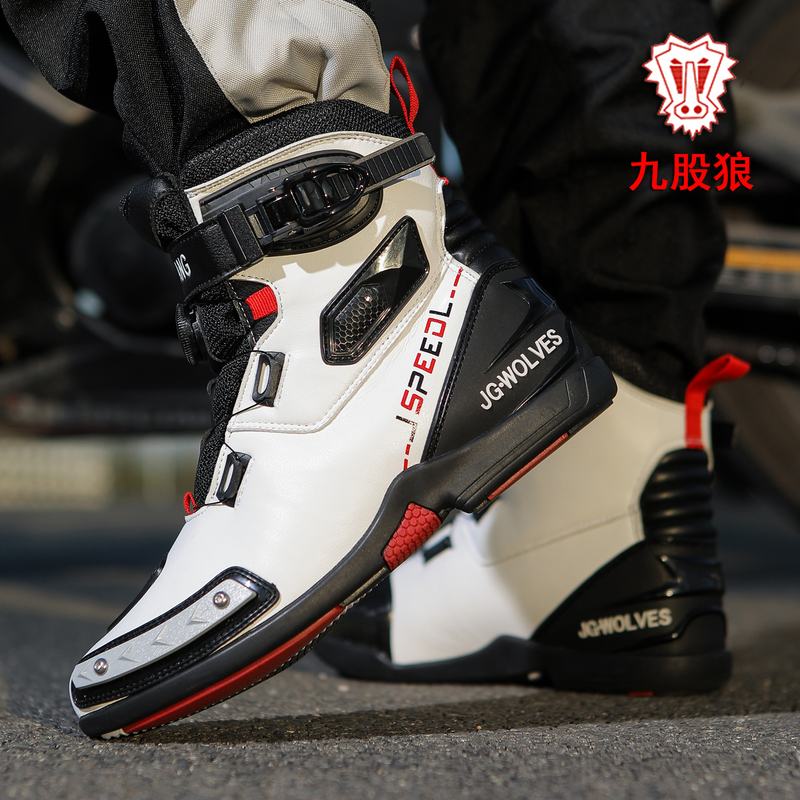 Motorcycle Riding Shoes for Men, Waterproof, Breathable, Lightweight, Suitable for Spring and Summer, Off-Road Rally Racing, Cruising, High-Top Motorcycle Boots