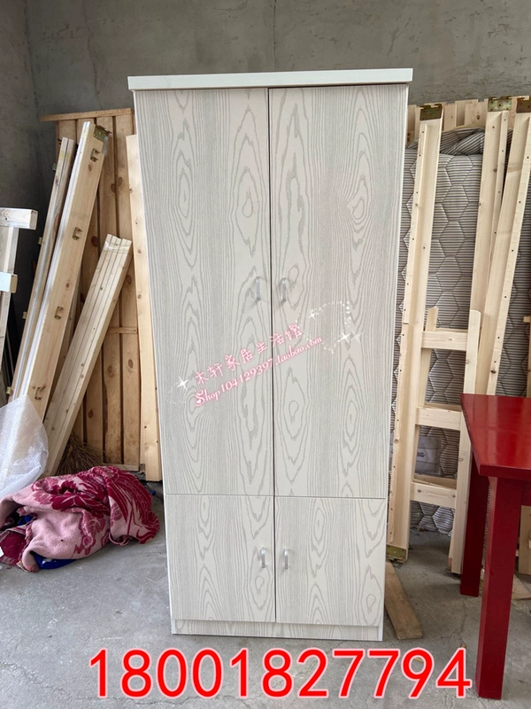 Ưu đãi đặc biệt tủ quần áo hai cánh không sơn tủ quần áo tủ quần áo phòng cho thuê tủ quần áo đơn giản - Buồng