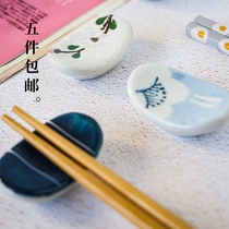 Nishida Muyu small round chopsticks frame Japanese Cute ceramic chopsticks stand for chopsticks and pillows put chopsticks