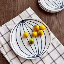 Nishida Muyu Japanese style home ceramic tableware Small fresh steak plate Small plate Snack dessert home plate