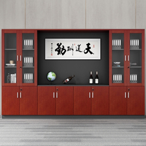 File cabinet wooden office bookcase with lock data file cabinet office cabinet glass door drawer boss background cabinet