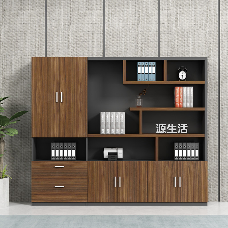 Office furniture file cabinet boss office background cabinet archival storage wooden bookcase display floor cabinet