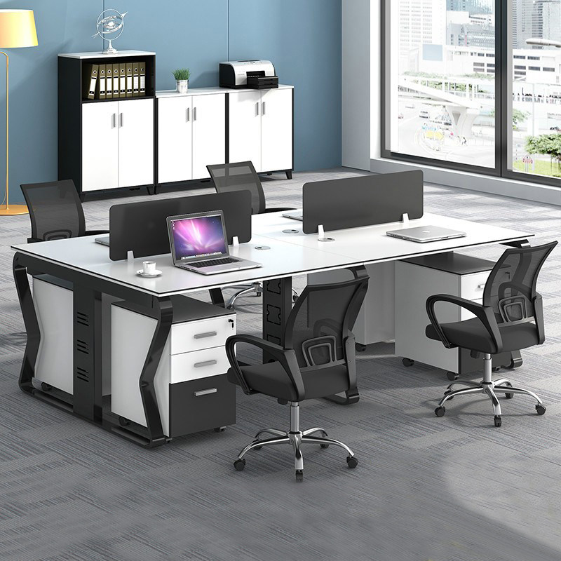 Staff desk four-person staff screen station table and chair combination 4-person simple office furniture Shenzhen