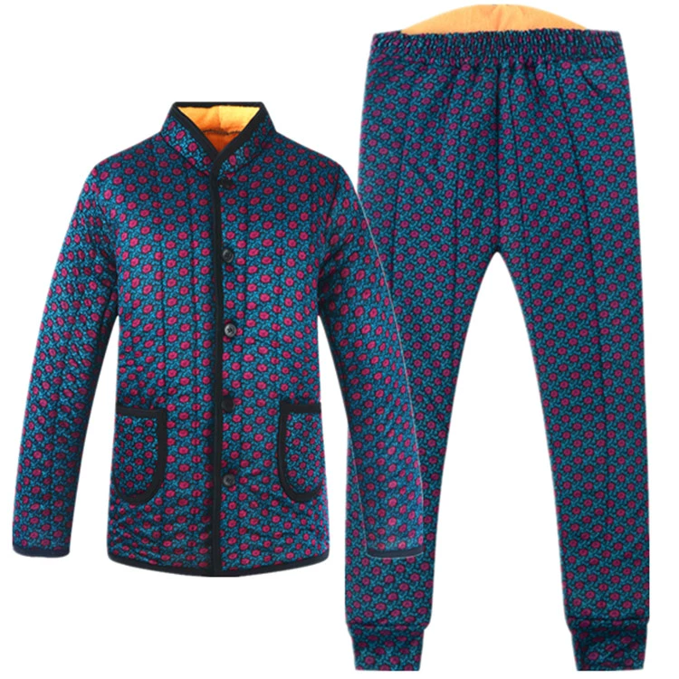 Phụ nữ trung niên mùa đông dày bông độn ông già cộng với quần cotton nhung lỏng lẻo cộng với mẹ béo mặc quần áo mùa đông áo khoác trung niên nữ u50