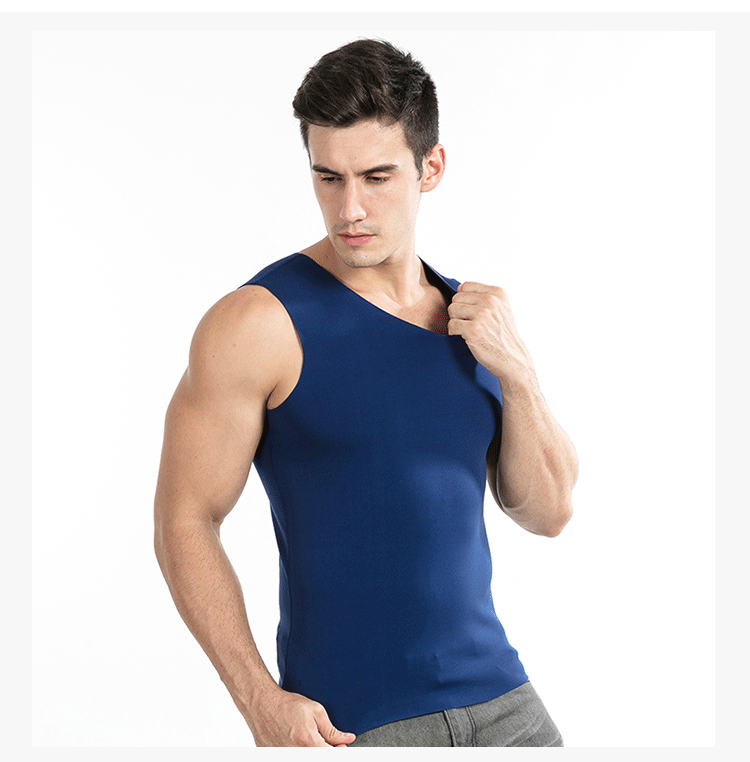 2 mảnh nam liền mạch ấm áp vest nam cộng với nhung dày bó sát mùa thu và mùa đông v-cổ không tay bó sát phần mỏng ao sat nach