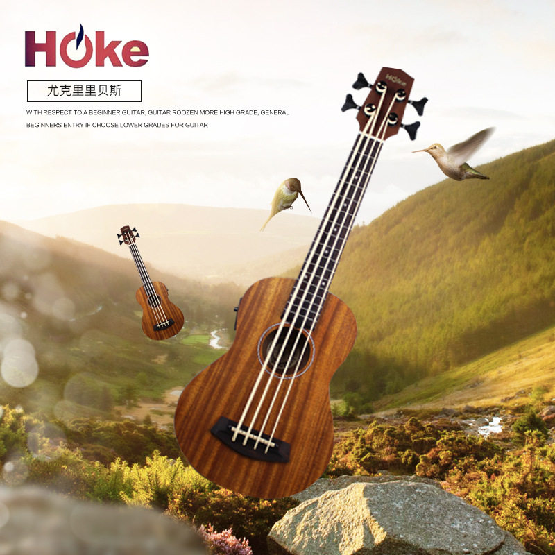 Ukri Ribes 30 inch Ubass Hawaii guitar bass four string ball for a small guitar instrument