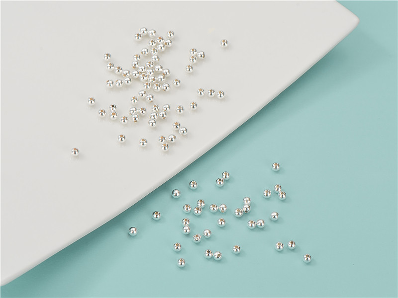 s925 sterling silver beads, loose beads, round beads, smooth beads, handcrafted diy braiding rope rings, bracelets, necklaces, accessories manufacturer wholesale pic 29