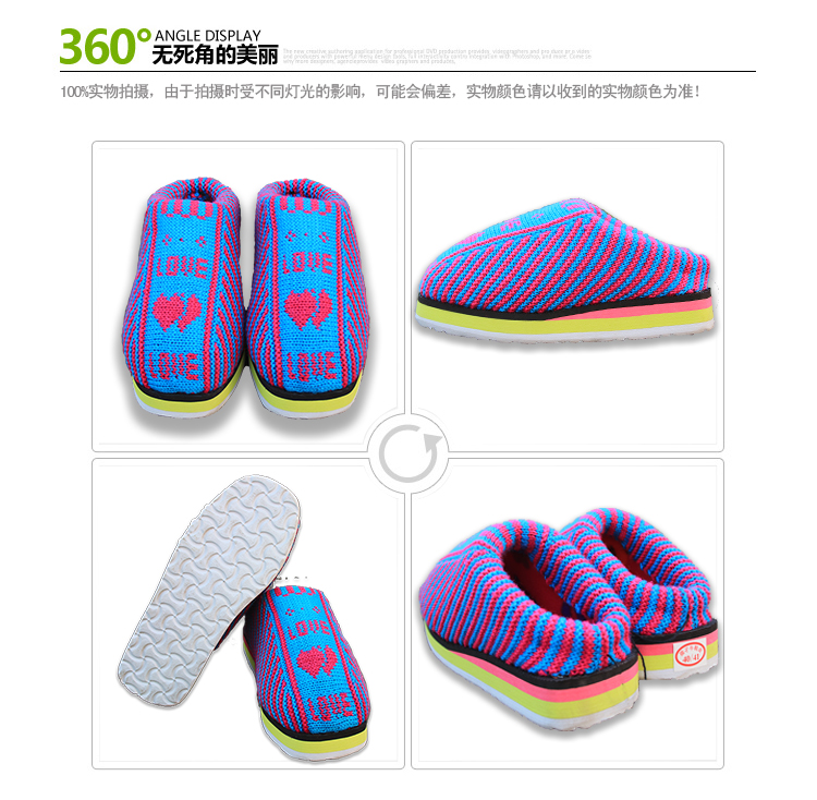 Mùa đông handmade len cotton giày dệt nhà nam và nữ giày dép cao cotton nửa gói ấm giày mẹ dày sục nữ mũi nhọn