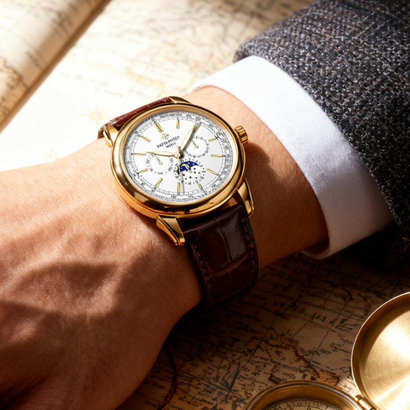 Patta Phtey【Authentic Product from the Counter】High-End Luminous Waterproof Men's Watch Fully Automatic Wristwatch