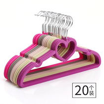 Japanese thick love flocking hangers non-slip wardrobe storage clothes rack hangers suede home