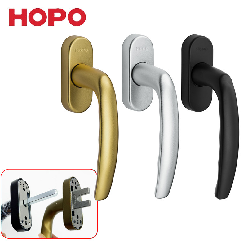 HOPO Haobo broken bridge window handle screen window handle flat open window handle aluminum alloy AH25 fork square shaft handle