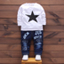 Bé trai mặc bộ đồ denim 2018 mới 1-3-4 tuổi 5 bé mùa thu Hàn Quốc phiên bản quần áo trẻ em ba bộ đồ bơi trẻ em quần rời Phù hợp với trẻ em