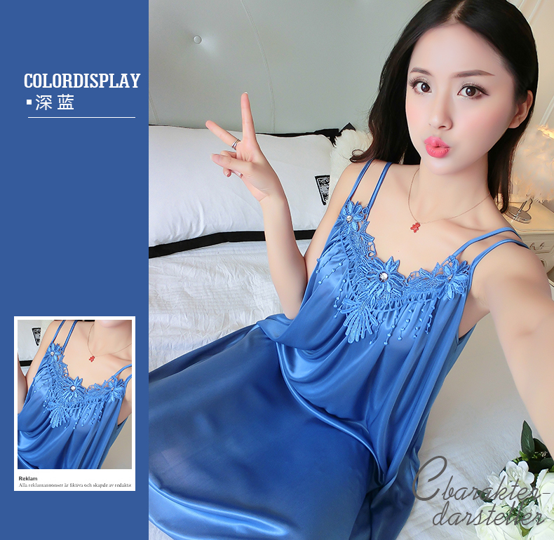 Băng lụa nightdress mùa hè dây đeo sexy ren đồ ngủ nữ chất béo mm XL 200 kg lỏng phần mỏng dịch vụ nhà