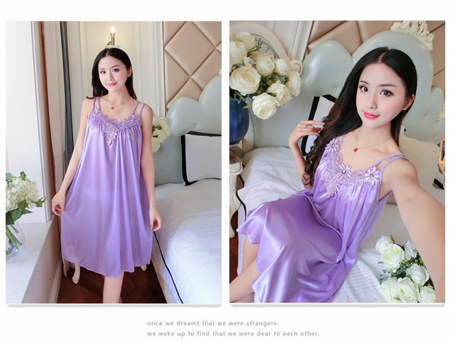 Băng lụa nightdress mùa hè dây đeo sexy ren đồ ngủ nữ chất béo mm XL 200 kg lỏng phần mỏng dịch vụ nhà