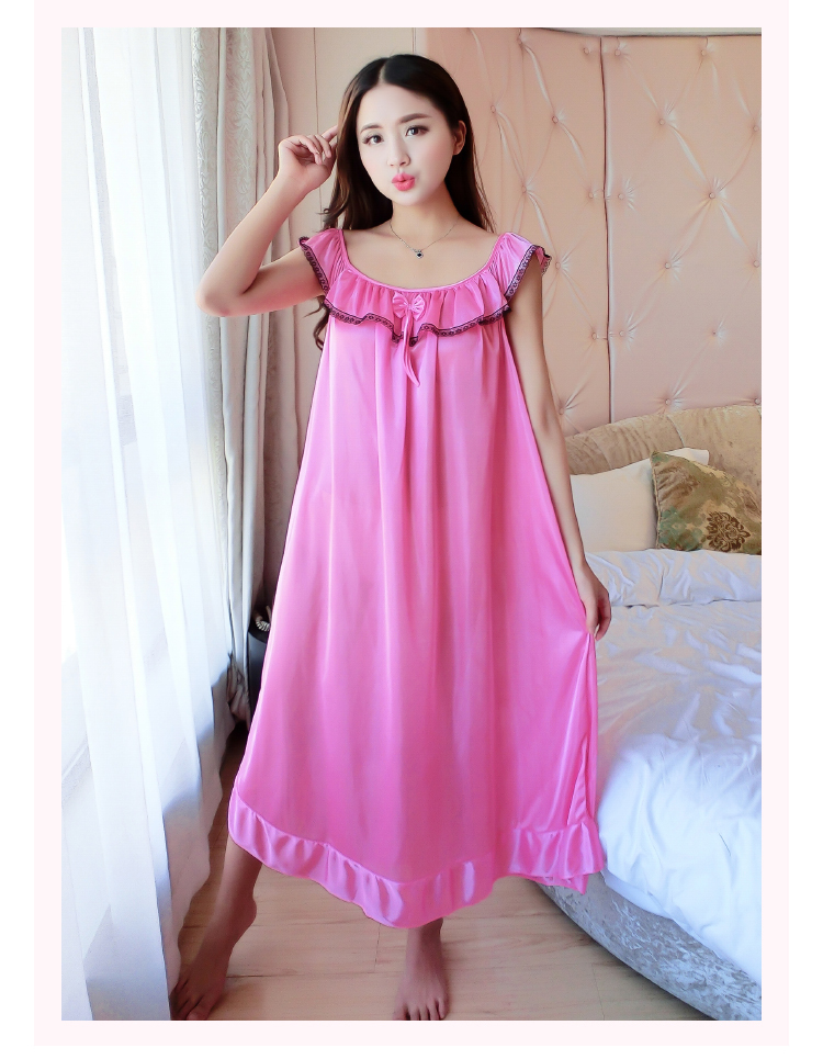 Băng lụa nightdress mùa hè dây đeo sexy ren đồ ngủ nữ chất béo mm XL 200 kg lỏng phần mỏng dịch vụ nhà