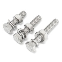 M14 304 stainless steel outer hexagonal screw nut suit bolt screw big full lengthened screw flat cushion bounce cushion