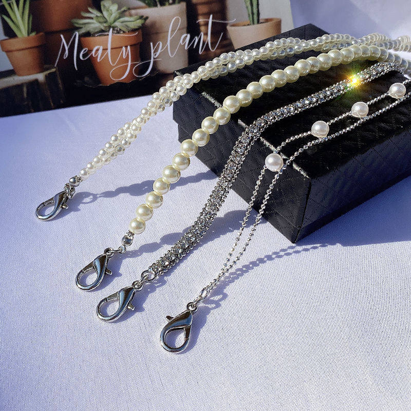 Buy 2 get 1 lobster buckle Rhinestone transparent shoulder strap accessories Invisible exposed bandeau underwear Shoulder strap Wild anti-slip pearls