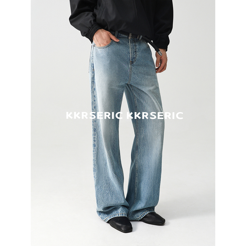 Kkrs Eric Japan Okayama Kuroki Th*Row Same Source Lightning Pattern Indigo Vintage Straight-Leg Jeans Kkrs Eric Japan Okayama Kuroki Th*Row Same Source Lightning Pattern Indigo Vintage Straight-Leg Jeans