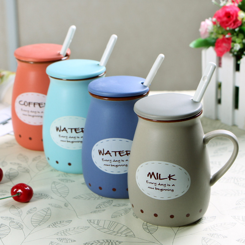 Starry milk ceramic cup with lid spoon mug Bone China coffee cup Couple water cup can be customized logo
